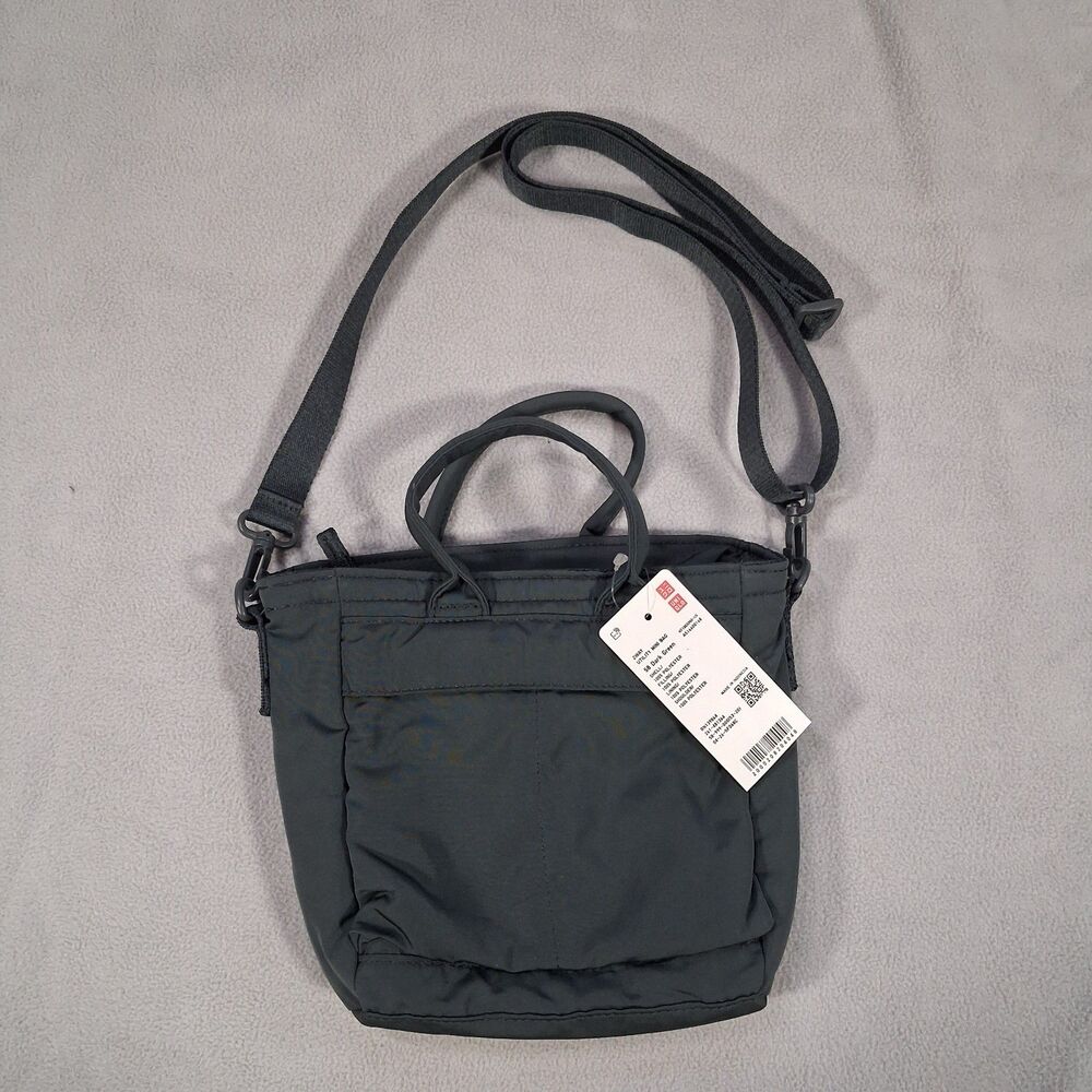 NWT Uniqlo 2Way Utility Mini Bag Dark Green Crossbody